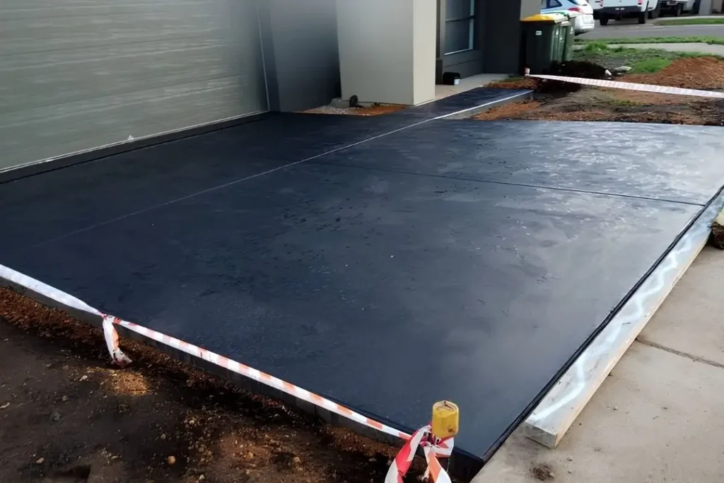 coloured concrete driveway