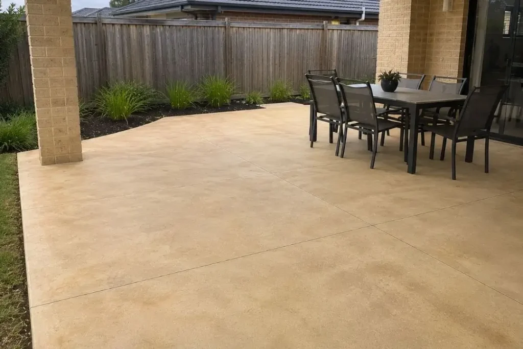 coloured concrete patio
