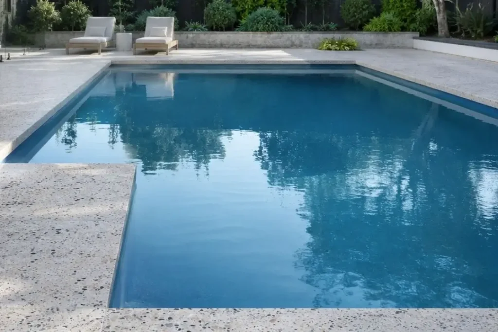 honed concrete pool surround